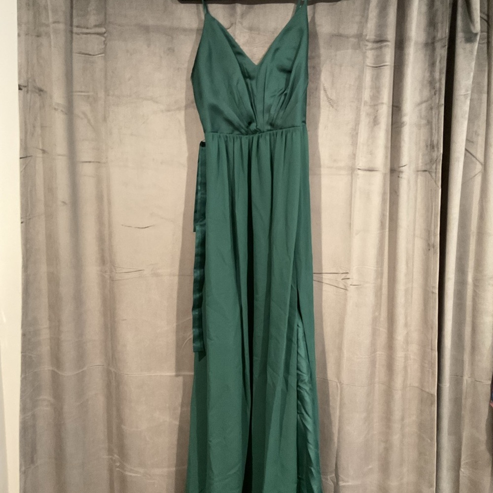 David's Bridal Emerald Green Maxi Dress